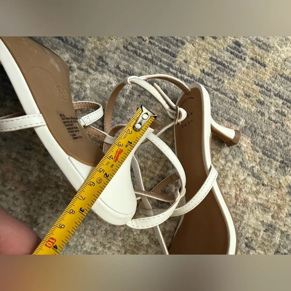 Women's White faux leather Strappy Sandals - Picture 7 of 7